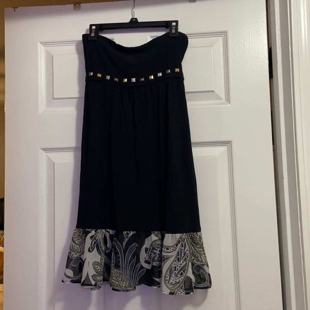 Strapless black sundress